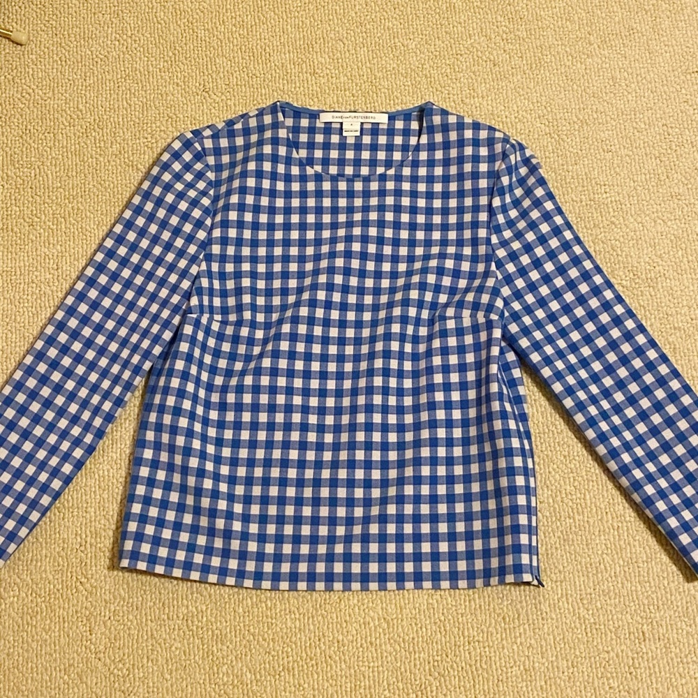 Diane von Furstenberg Gingham Top